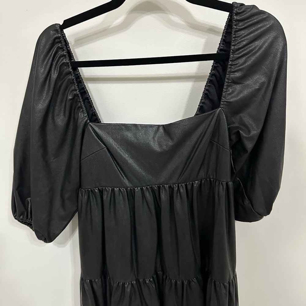 Amanda Uprichard Maisie Dress - Black/Leather - Picture 2 of 4